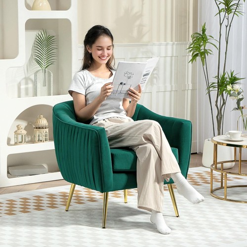 Homcom velvet tub chair luxury - velvet,