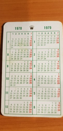 Rolex calendar 1978 1979 - rolex,