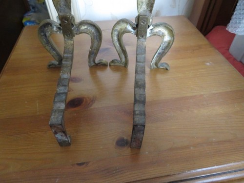 Vintage pair brass fire - vintage,
