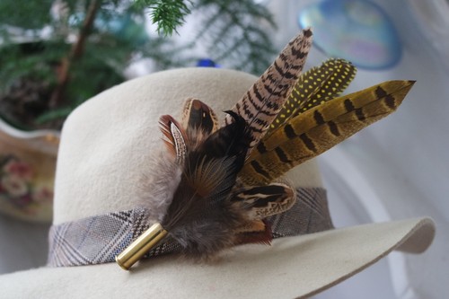 Feather and bullet brooch - and, brooch,
