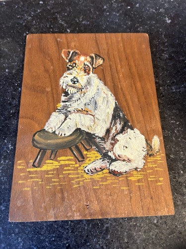 Wire fox terrier painted - painted, on
