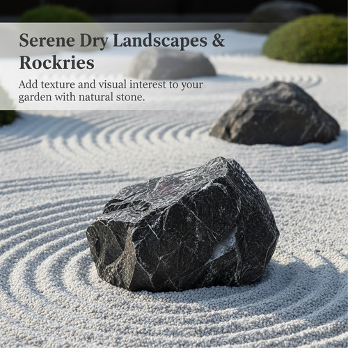Black mountain stone - black,