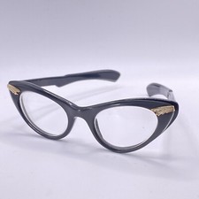 Vintage Spectacles Black Ladies Cats Eye Glasses Retro NHS Style Frames Acetate