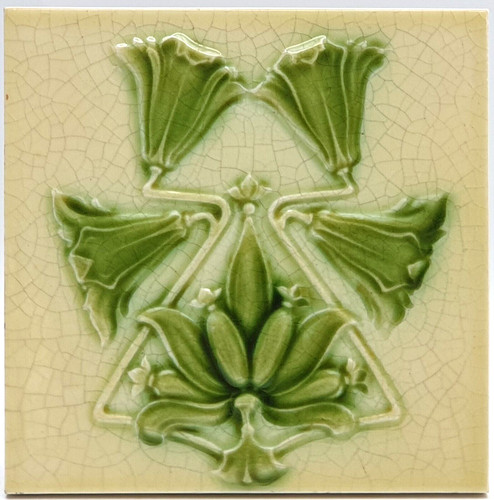 Art nouveau fireplace tile - art,