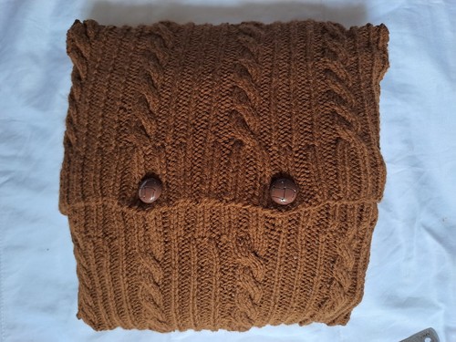 Hand knitted brown - hand, aran