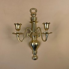 Antique Brass Gold Metal Wall Candlestick Candle Stick 2 Arms Candelabra Ornate