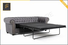 ASTOR Chesterfield Sofa Bed, 3 or 2 Seater Armchair vintage Brown or Grey