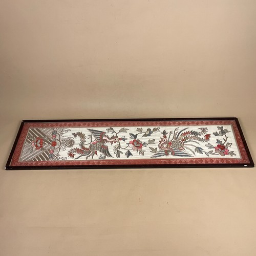 Silk embroidery wall art - wall,