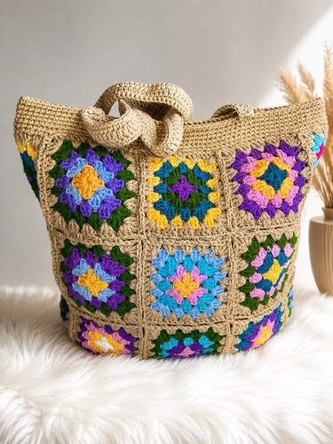 Handmade crochet shoulder bag - handmade,