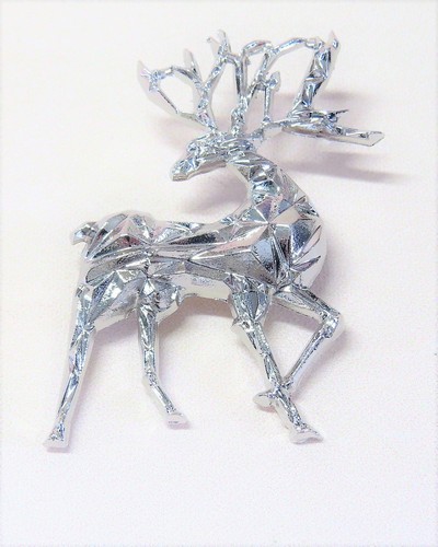 Silver plated brooch - a, stag