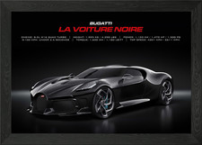 Bugatti La Voiture Noire Framed Wall Art Poster Canvas Print Picture