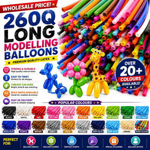 100 long plain balloons - x,