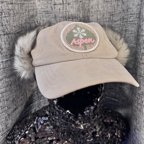 Corduroy faux fur pom with