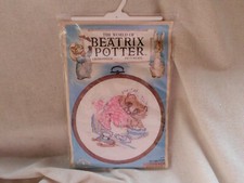 WORLD BEATRIX POTTER MRS TIGGY-WINKLE ANCHOR CROSS STITCH KIT with FLEXI-HOOP