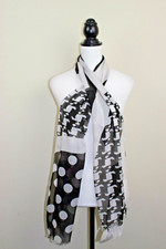 Black White Geometric Scarf