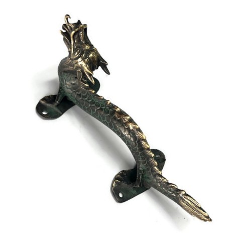Brass dragon grabs hand - hand, cast