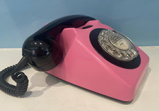Vintage old Two Tone GPO 706 Telephone Euston phone pink black 1960 retro rotary