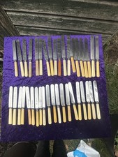 Vintage Faux Bone Handle Dinner -side Knives  X 39 Age Verification Needed