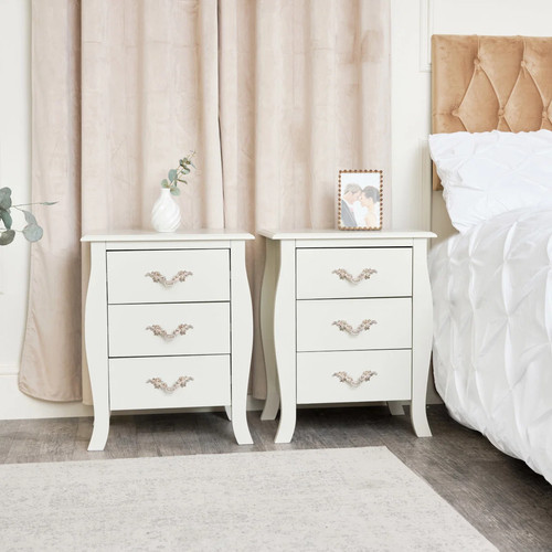 Pair drawer bedside - of, 3