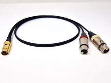 Quad  B&O Naim 5 Pin Din Plug to 2 x Female XLR 3 Pin Plug OFC Cable