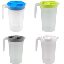 Plastic Jug with Lid 1.1LMeasurement Markings Water Juices Milk Fridge Door Jug