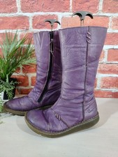 DR MARTENS 10491 PURPLE BOOTS UK 6 EU 39 US 8L LEATHER MID CALF SIDE ZIP WOMENS