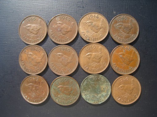 Twelve george farthings - george, vi
