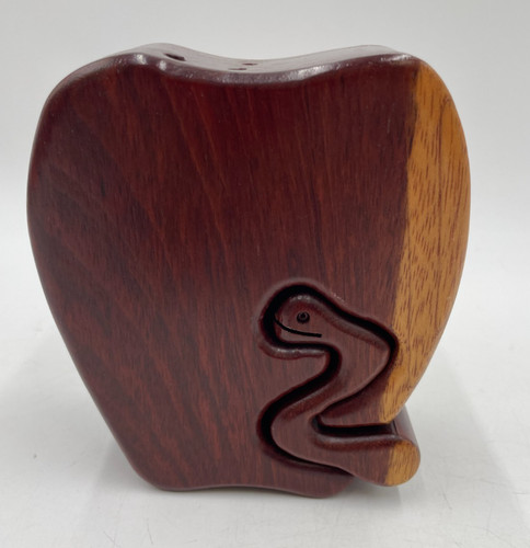 Wooden puzzle box apple - wooden,