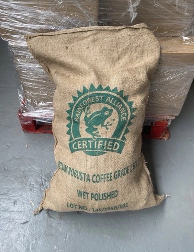 Used empty coffee hessian - used,