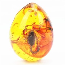 Resin amber butterfly scorpion - butterfly,