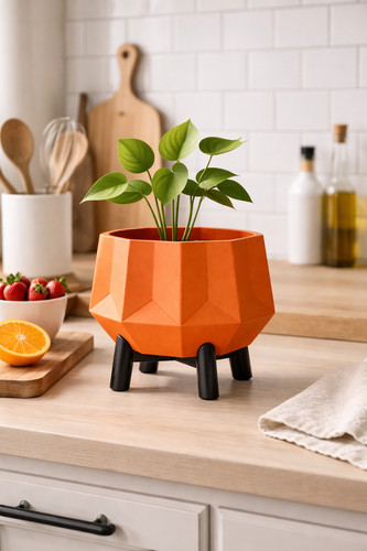 Geometric gem planter with - geometric,