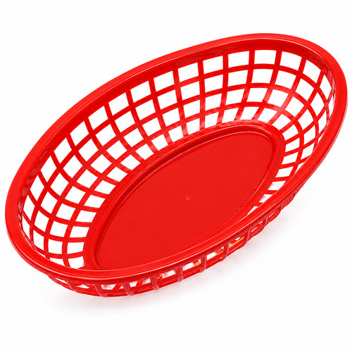 Plastic food basket - food, oval