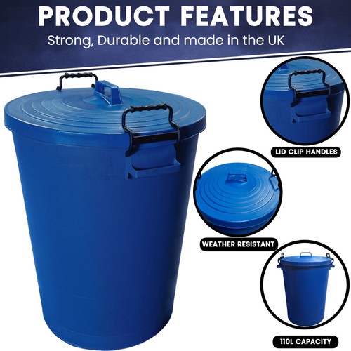Large 110l blue plastic - blue,