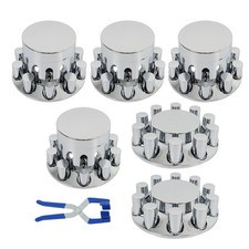 Chrome Flat Top Hub Cover Kit