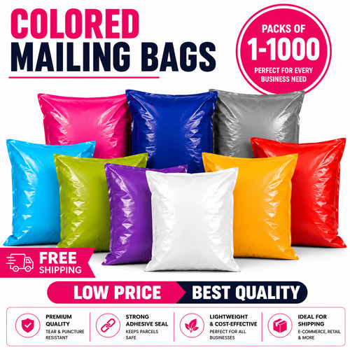 Coloured mailing bags - bags, strong
