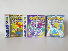 Pokemon Gold, Silver & Crystal GBC Gameboy Color Empty replacement Boxes & Trays