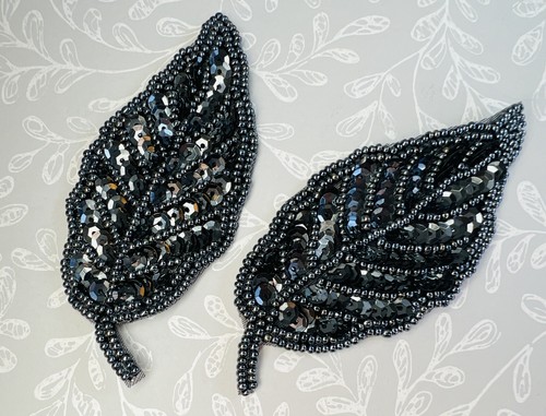 Beaded sequin leaf patches - 2,