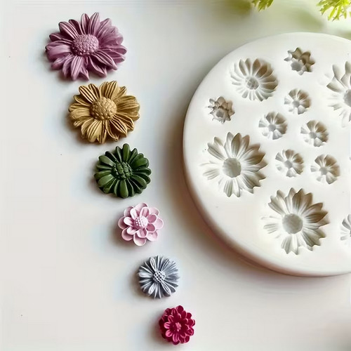 Silicone flower mould daisy - silicone,