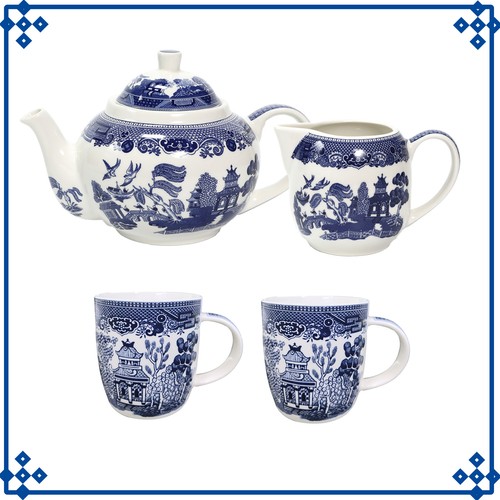 Serving blue willow - blue, set