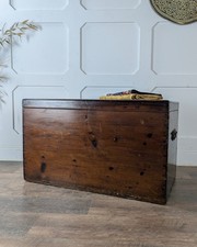 Victorian Pine Blanket Box Or Trunk