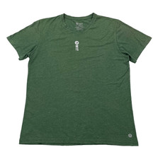 WIT Fitness T-Shirt Mens Large Green Short Sleeve Crew Neck Center Logo CrossFit