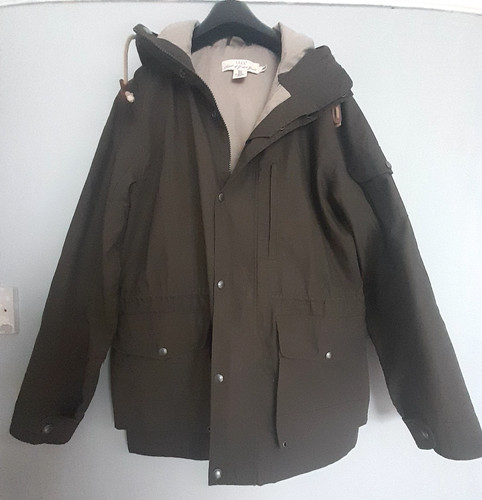 H m mens khaki parka - l, g