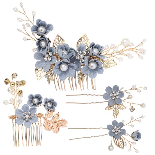 Bridal hair clip set - hair,