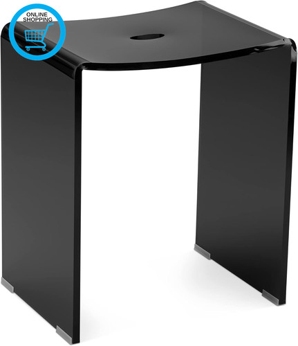 Black acrylic shower stool - black,
