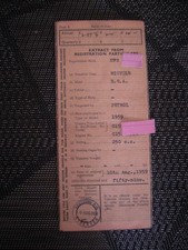 BSA C15 250cc 1959 MOTORCYCLE OLD LOG BOOK MEMORABILIA COLLECTABLE