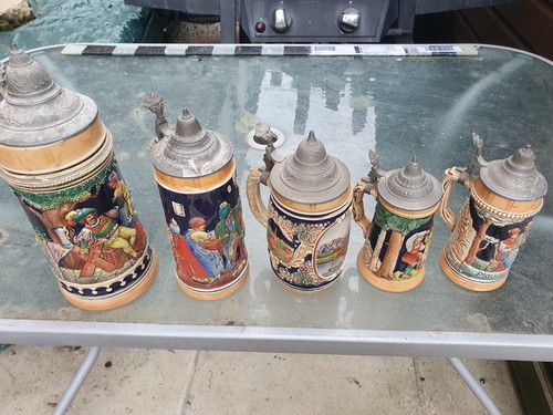 Set german beer tankards - set,