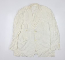 Linea Men's Ivory Linen Blazer 46 Regular
