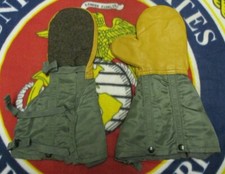 VINTAGE US USAF N-4B EXTREME COLD ARCTIC FLYING PILOT MITTENS & WOOL LINER. M.