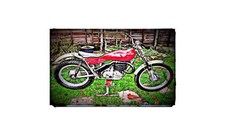 1971 Bultaco Sherpa Bike Motorcycle A4 Retro Metal Sign Aluminium