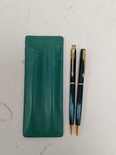PARKER Pencil Set with Green Leather Case - Vintage Bundle - PRE-OWNED